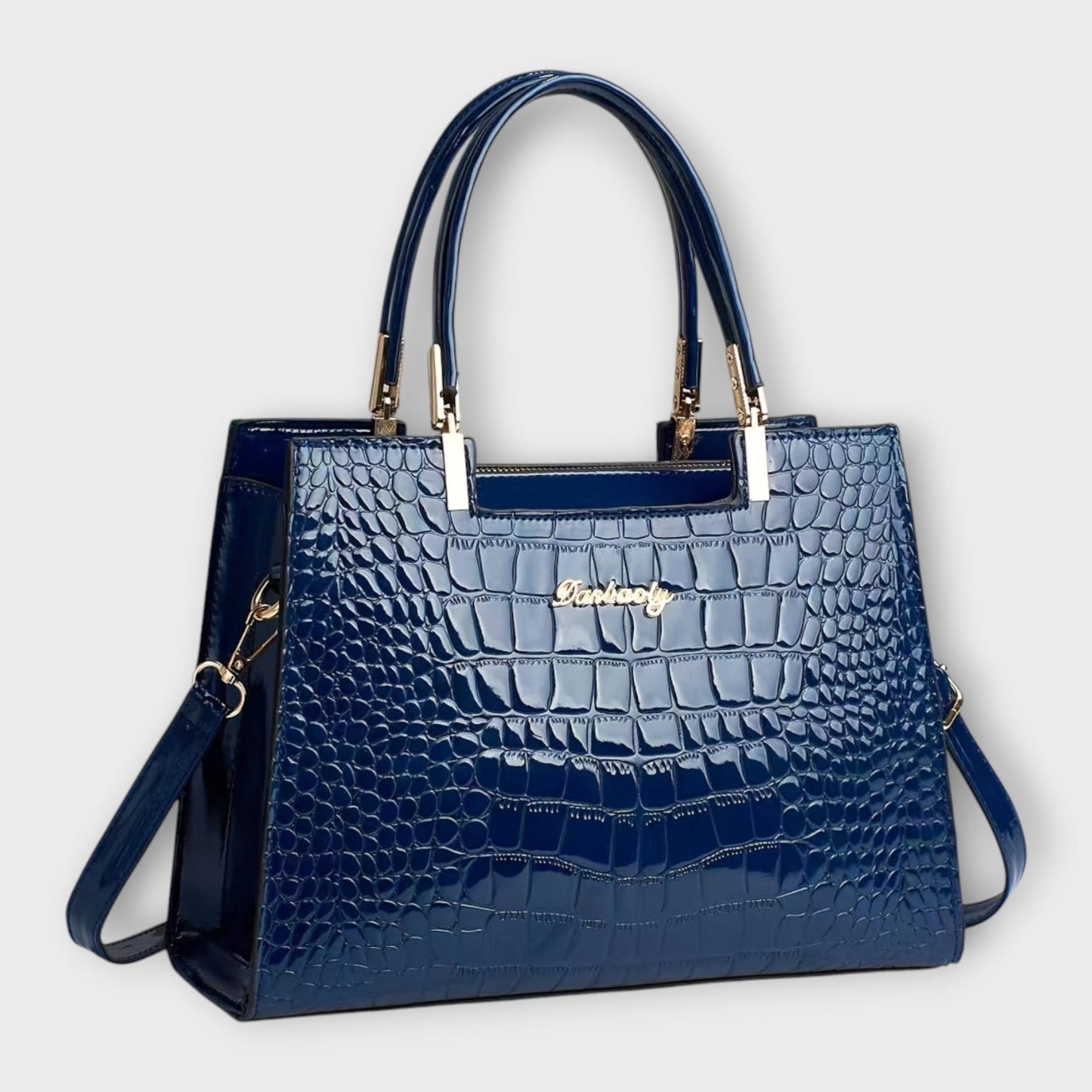 Eline - Glossy Crocodile Leather Pattern Handbag