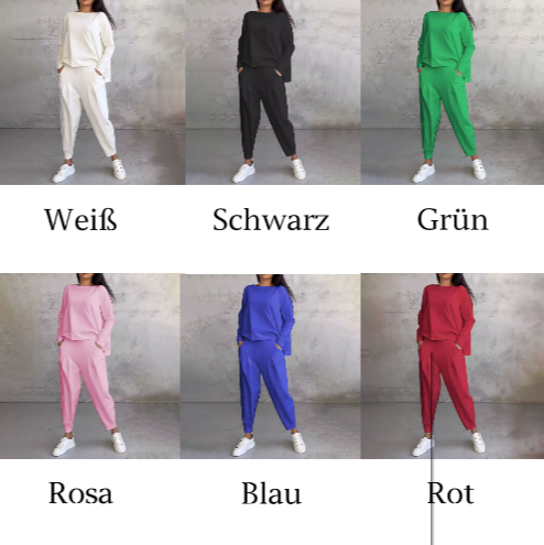 Ophélie™ - Long Sleeve Round Neck & Trouser Two-Piece Set