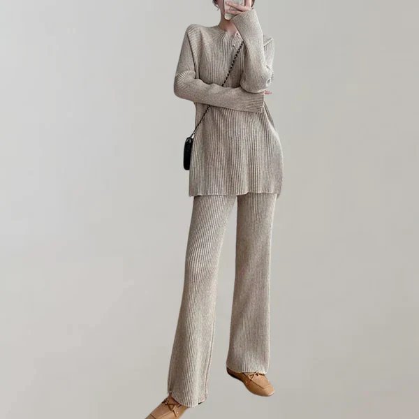 Ingrid | Women's Ribbed Knitted Set