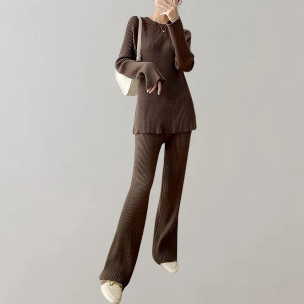 Ingrid | Women's Ribbed Knitted Set