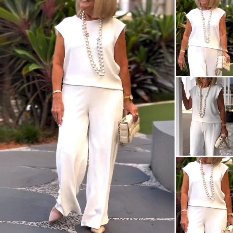 Anissa™ - Sleeveless Top and Round Neck Trouser Set for Women