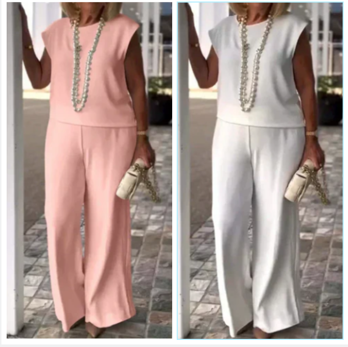 Anissa™ - Sleeveless Top and Round Neck Trouser Set for Women