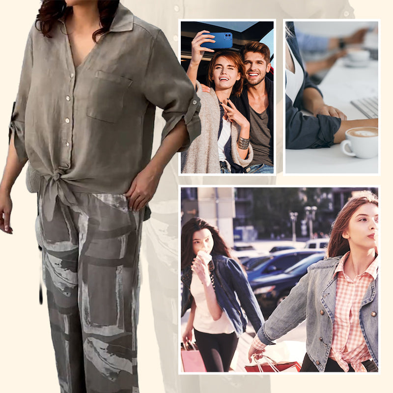 Penelope™ - Two-Piece High-Waisted Cardigan and Trouser Set