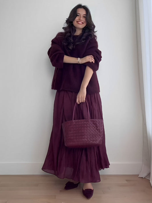 Mirjam™ - Oversized Jumper and Mohair Blend Skirt Set