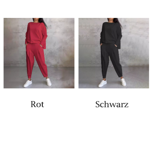 Ophélie™ - Long Sleeve Round Neck & Trouser Two-Piece Set