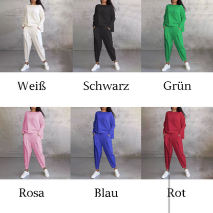 Ophélie™ - Long Sleeve Round Neck & Trouser Two-Piece Set