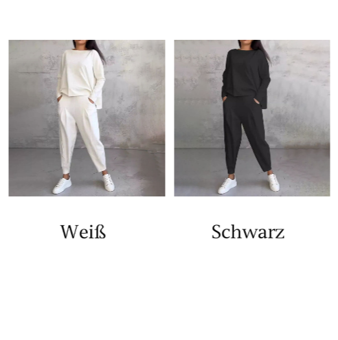 Ophélie™ - Long Sleeve Round Neck & Trouser Two-Piece Set