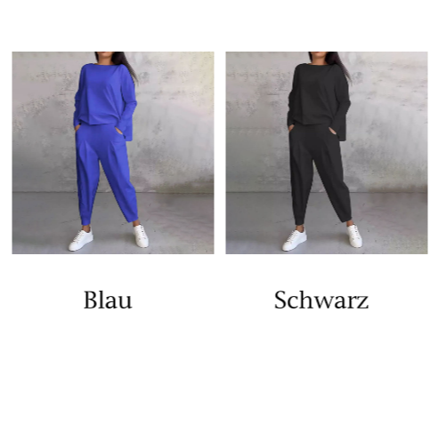 Ophélie™ - Long Sleeve Round Neck & Trouser Two-Piece Set