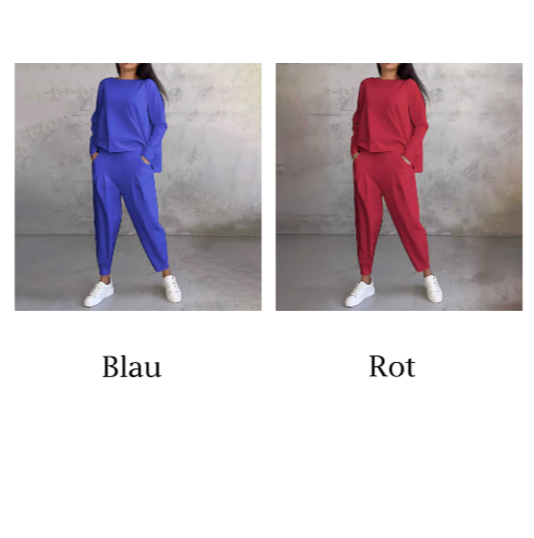 Ophélie™ - Long Sleeve Round Neck & Trouser Two-Piece Set