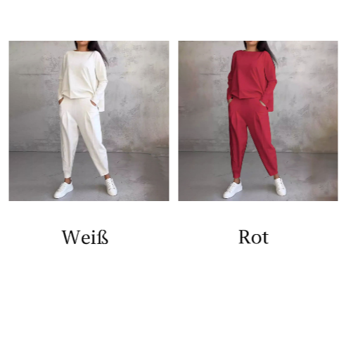 Ophélie™ - Long Sleeve Round Neck & Trouser Two-Piece Set