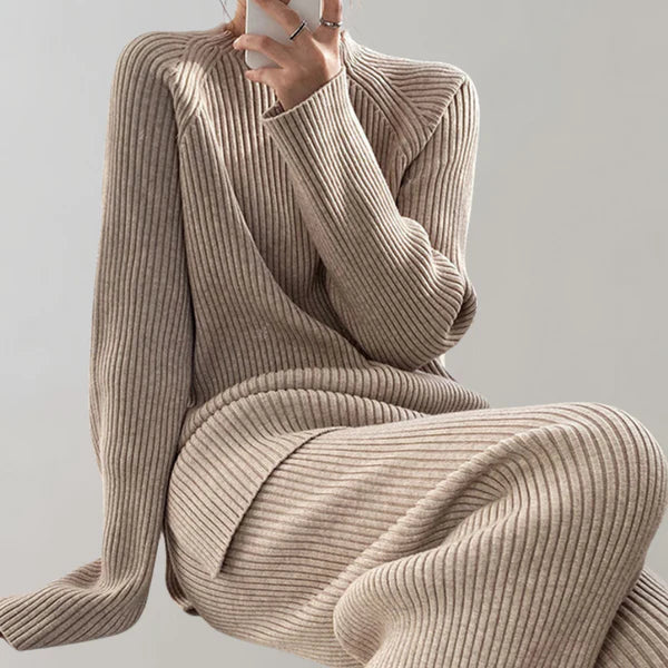 Ingrid | Women's Ribbed Knitted Set