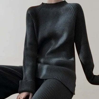 Ingrid | Women's Ribbed Knitted Set
