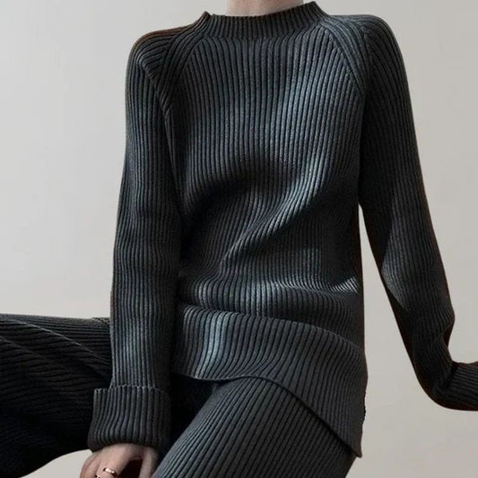 Ingrid | Women's Ribbed Knitted Set