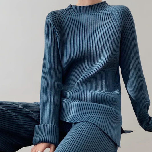 Ingrid | Women's Ribbed Knitted Set