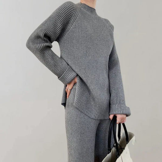 Ingrid | Women's Ribbed Knitted Set