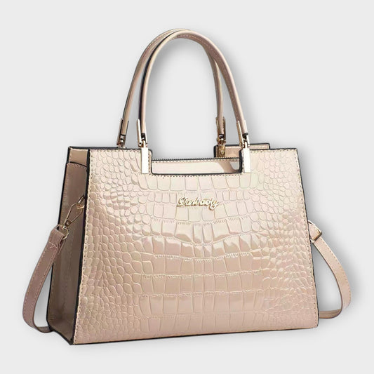 Eline - Glossy Crocodile Leather Pattern Handbag
