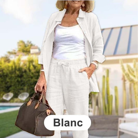 Zélie™ - Cotton and Linen Shirt and Trouser Set