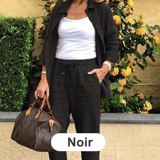 Zélie™ - Cotton and Linen Shirt and Trouser Set