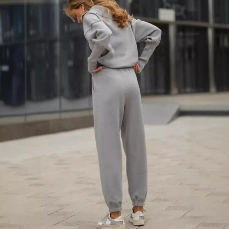 Rie™ - Women's Knitted Sports Set with Half-Zip