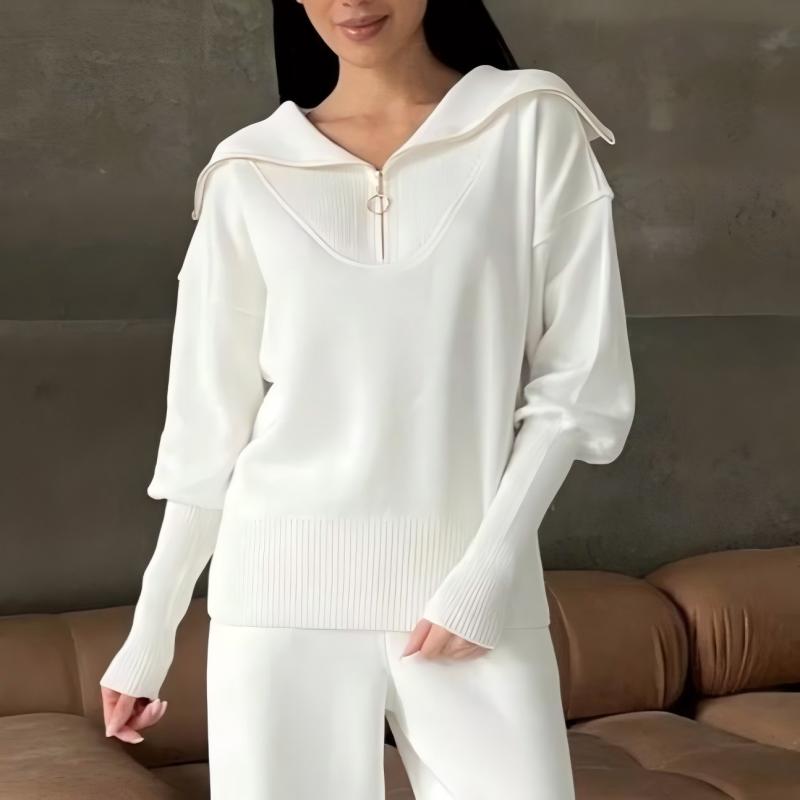 Rie™ - Women's Knitted Sports Set with Half-Zip