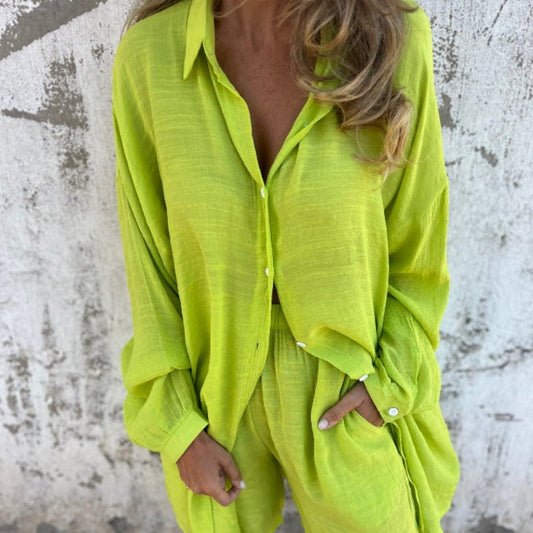 Alora™ - Long Sleeve Shirt and Shorts Set for Women