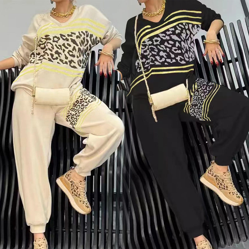 Audrey™ - Leopard Print 2-Piece Sports Set for Women