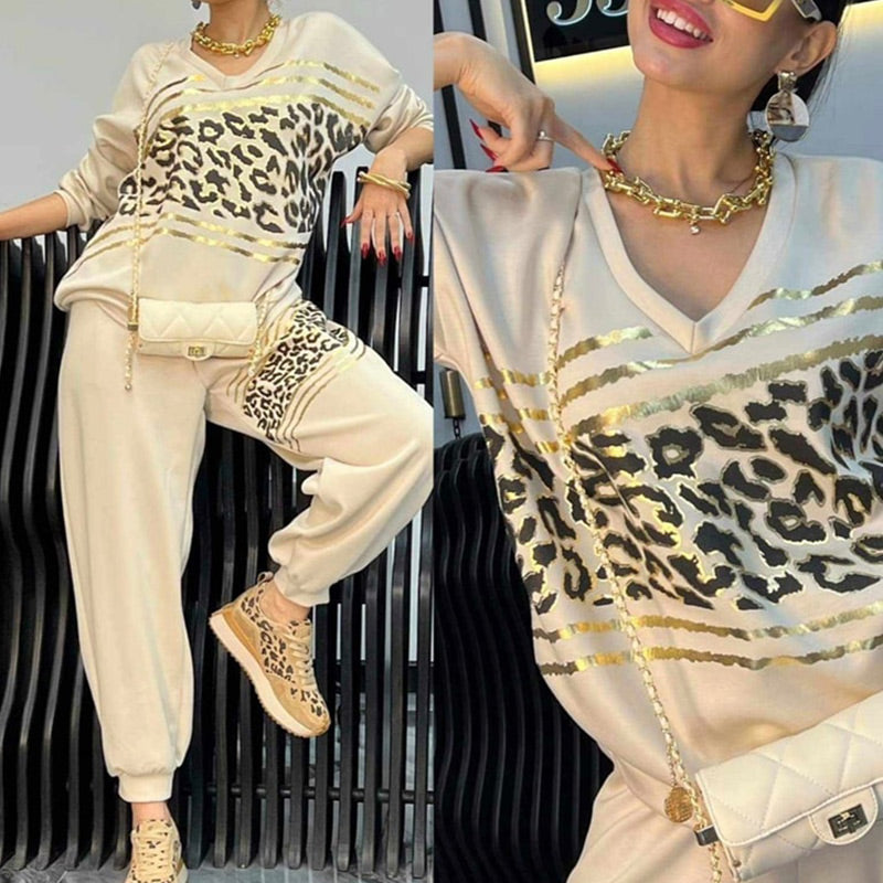 Audrey™ - Leopard Print 2-Piece Sports Set for Women