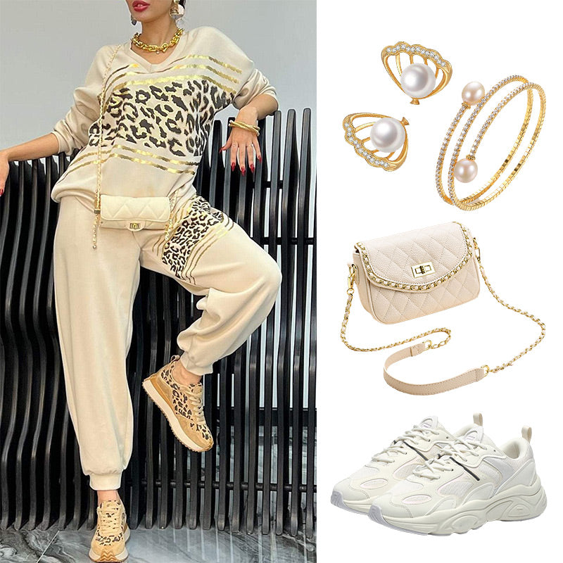 Audrey™ - Leopard Print 2-Piece Sports Set for Women