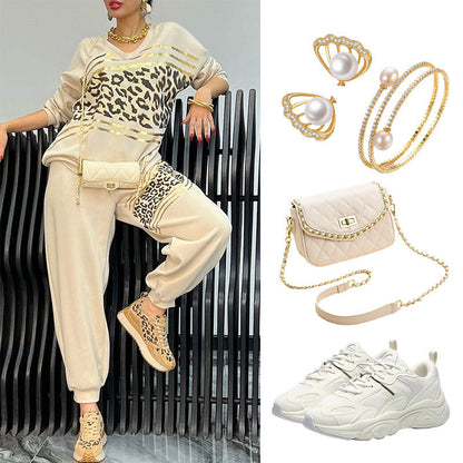 Audrey™ - Leopard Print 2-Piece Sports Set for Women