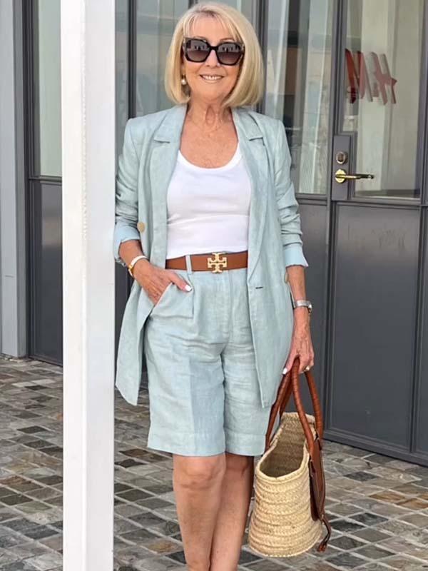 Bianca™ - Chic Ensemble with Floral Jacket and Shorts