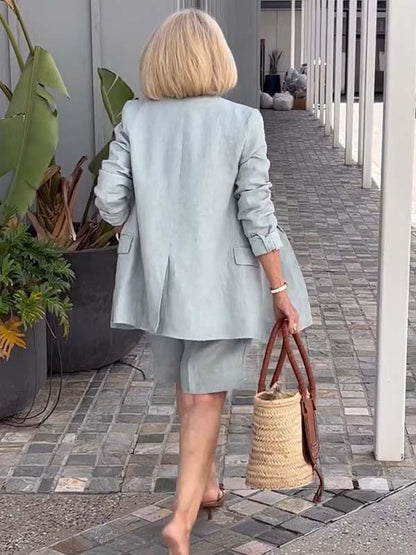 Bianca™ - Chic Ensemble with Floral Jacket and Shorts