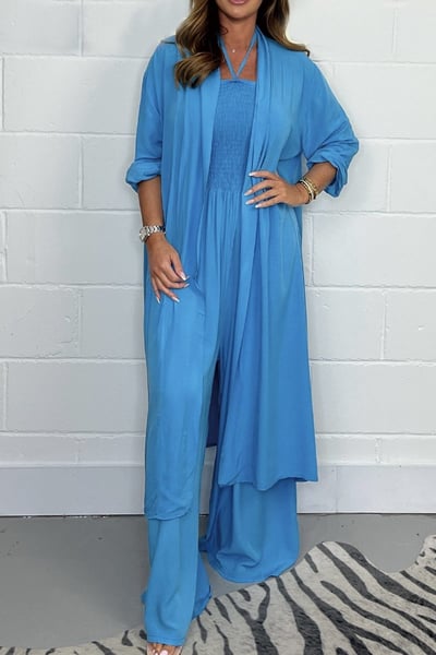 Benoîte™ - 2 Piece Backless Set with Laces and Wide Leg Trousers for Women