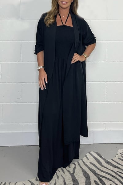 Benoîte™ - 2 Piece Backless Set with Laces and Wide Leg Trousers for Women