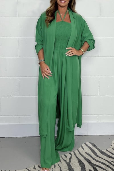 Benoîte™ - 2 Piece Backless Set with Laces and Wide Leg Trousers for Women