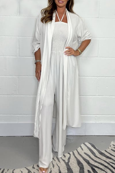 Benoîte™ - 2 Piece Backless Set with Laces and Wide Leg Trousers for Women