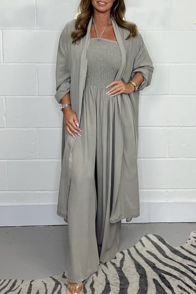Benoîte™ - 2 Piece Backless Set with Laces and Wide Leg Trousers for Women