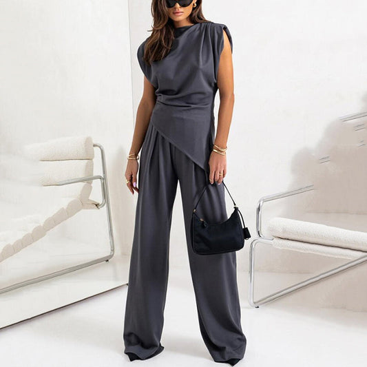 Alya™ - Elegant Plain Two-Piece Set for Women