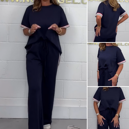 Milla™ - Short Sleeve T-shirt with Side Stripes and Jogging Trousers for Women