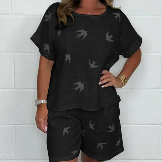Selena™ - Casual Printed Cotton and Linen Set