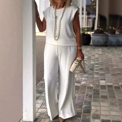 Anissa™ - Sleeveless Top and Round Neck Trouser Set for Women