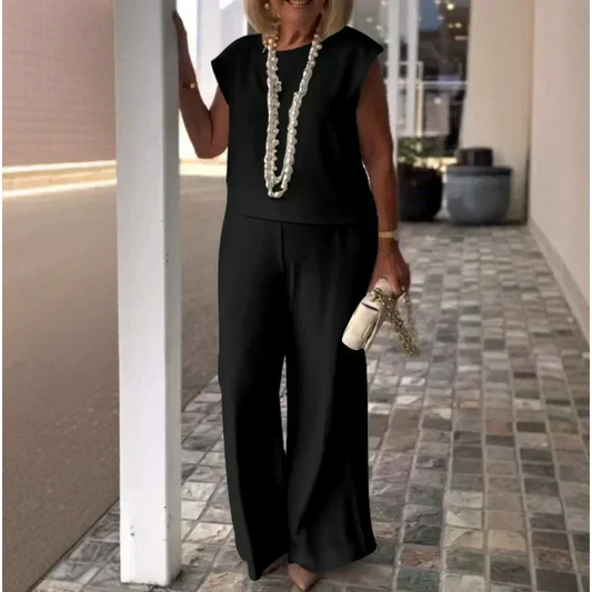 Anissa™ - Sleeveless Top and Round Neck Trouser Set for Women