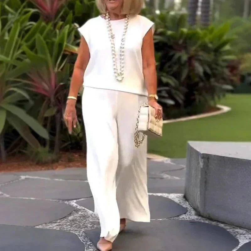 Anissa™ - Sleeveless Top and Round Neck Trouser Set for Women