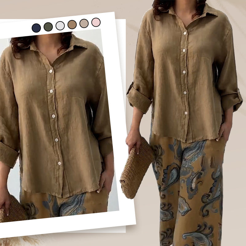 Penelope™ - Two-Piece High-Waisted Cardigan and Trouser Set