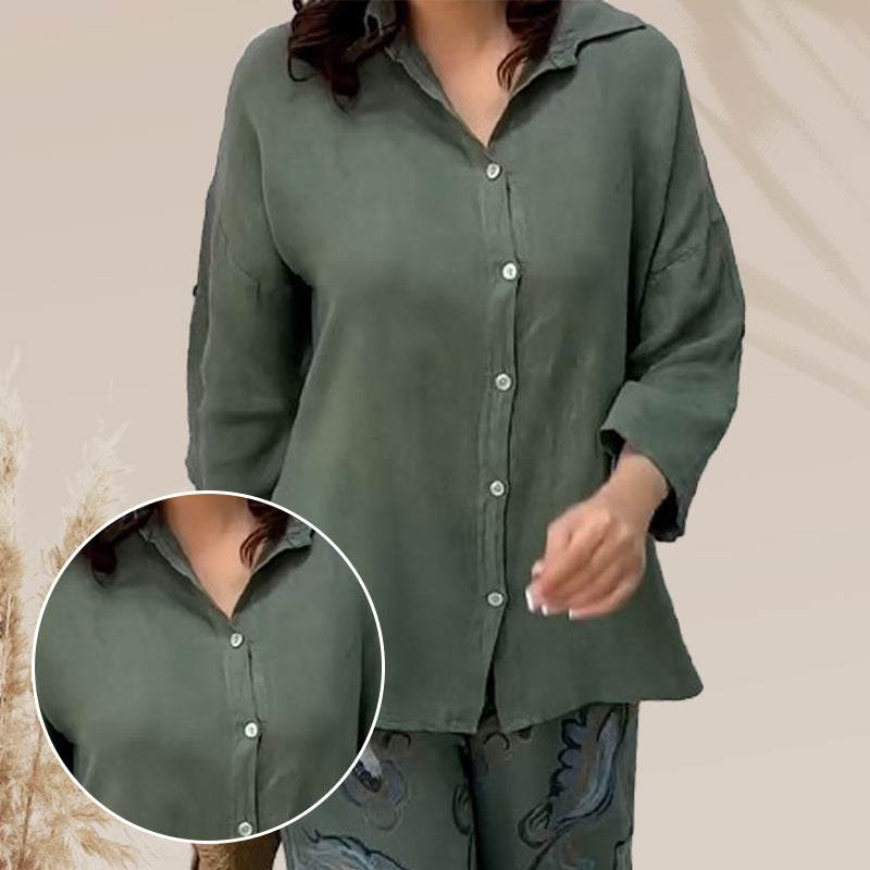 Penelope™ - Two-Piece High-Waisted Cardigan and Trouser Set