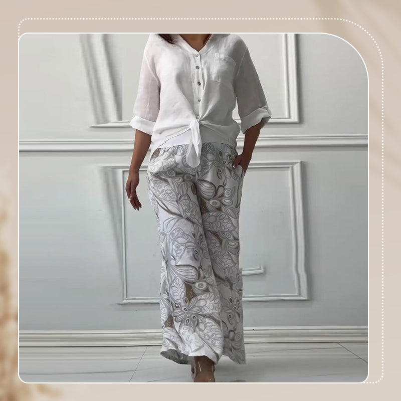 Penelope™ - Two-Piece High-Waisted Cardigan and Trouser Set