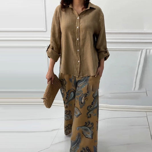 Penelope™ - Two-Piece High-Waisted Cardigan and Trouser Set