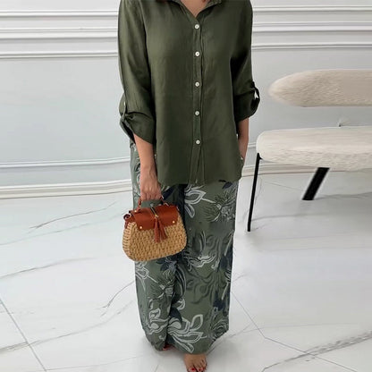 Penelope™ - Two-Piece High-Waisted Cardigan and Trouser Set