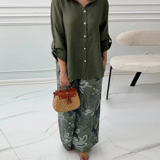 Penelope™ - Two-Piece High-Waisted Cardigan and Trouser Set