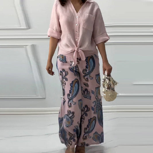 Penelope™ - Two-Piece High-Waisted Cardigan and Trouser Set