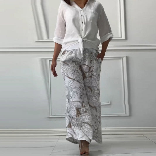 Penelope™ - Two-Piece High-Waisted Cardigan and Trouser Set